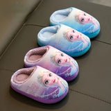 Princess Sofia Elsa Winter Children'S Cotton Slippers Girl'S Parent-Child Snow Non Slip Warm Baby Slippers Size 24-39