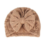 0-6M Lovely Bowknot Knitted Baby Hat Cute Solid Color Baby Girls Hat Turban Soft Newborn Infant Cap Knitting Beanies Head Wraps