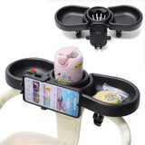 4 in 1 Baby Stroller Dinner Table Tray Phone Holder Plate Accessories Stroller Armrest Dish Tray for Toddler Infant Cup Holder