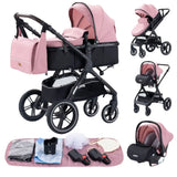 Baby Stroller 3 in 1 Easy Folding Multifunctional Stroller Travel Portable Baby Carriage Safety Seat EU Standard Free Shipping