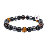 Attraction Zen Armband Dreifacher Schutz - Tigerauge, schwarzer Obsidian, Hämatit | ALLE STEINE IN UNSEREN ARMBÄNDERN SIND NATÜRLICH