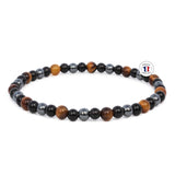 Attraction Zen Armband Dreifacher Schutz - Tigerauge, schwarzer Obsidian, Hämatit | ALLE STEINE IN UNSEREN ARMBÄNDERN SIND NATÜRLICH