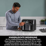 Ninja Foodi MAX Dual Zone Heißluftfritteuse [AF400EUCP] Amazon Exclusive, ‎2470 Watt , 9,5 L, 2 Heißluft-Frittierfächer, 6 Funktionen, 27 x 41.5 x 32.5 cm, Kupfer/Schwarz
