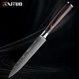 Kitchen Knife Set 1-9Pcs,7Cr17Mov Stainless Steel Sharp Chef Knife Santoku Knife Fruit Knife Ergonomic Pakkawood Handle
