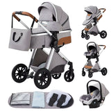 3 in 1 Baby Stroller Easy Folding Multifunctional Stroller Travel Portable Baby Carriage Safety Seat EU Standard Free Shipping