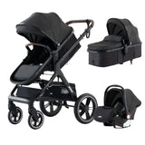 Baby Stroller 3 in 1 Portable Travel Luxurious Baby Carriage Fold Pram Aluminum Frame High Landscape Multifunctional Stroller