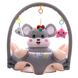 Baby Sofa Chair Support Seat Cover Baby Plush Chair Cartoon Learning Sit Plush Chair Toddler Nest Puff Washable with Rod No Fill