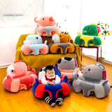 Cartoon Baby Sofa Anti-Drop Cute Animals Sofa Chair Learning to Sit Seat Feeding Chair Kids Room Decor Non-Slip Sofa Cushion