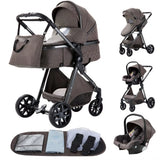 3 in 1 Baby Stroller Easy Folding Multifunctional Stroller Travel Portable Baby Carriage Safety Seat EU Standard Free Shipping