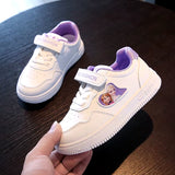 Disney Children'S Casual Shoes Frozen Priness Elsa Anna PU Leather Spring Sports Girls' White Shoes Children'S Size 26-37