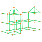 VEVOR Fort Bausatz Kinder, 180-teiliges STEM-Bauspielzeug, pädagogisches Geschenk für 4 bis 8+ Jahre alte Kinder, Spielzelt-Bauset, Konstruktionsspielzeug mit 120 Stäben und 60 Bällen