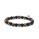 Attraction Zen Armband Dreifacher Schutz - Tigerauge, schwarzer Obsidian, Hämatit | ALLE STEINE IN UNSEREN ARMBÄNDERN SIND NATÜRLICH