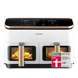 COSORI Heißluftfritteuse 2 Kammern, Airfryer Testsieger der Stiftung Warentest, 6-in-1 Dual Zone Air fryer 8,5 L, Heissluftfritteuse Doppelkammer mit Sichtfenster, energiesparend