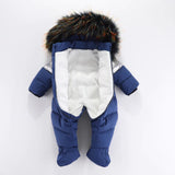 2024 Russian Winter Jumpsuit for Kids plus Velvet Warm Newborn Baby Romper 0-2 Years Infant Boy Winter Overalls Baby Snowsuit