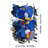 New Sonics Wall Stickers Cartoon Anime 3D Broken Stickers Children Room Decoration Kawaii Wall Stickers Mural Posters Kids Gifts