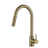 Gebürstet Gold Küche Waschbecken Wasserhahn Pull Out Wasserhahn Einzigen Griff Mischbatterie 360 Drehen