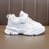 Children White Running Shoes Kids Fashion Sneakers PU Soft Breatheable Comfortable Boys Girls School Sports Shoes Size 26-37