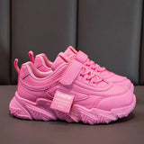2024 New Versatile Soft Breatheable Hook & Loop White Boys and Girls Children Sneakers Cute Korean Style Uniform School Shoes