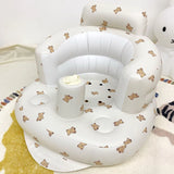 Baby Inflatable Sofa Children Puff Portable Bath Chairs PVC Multifunctional Seat Practice Sitting Bath Stool