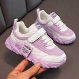 2024 New Versatile Soft Breatheable Hook & Loop White Boys and Girls Children Sneakers Cute Korean Style Uniform School Shoes