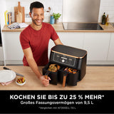 Ninja Foodi MAX Dual Zone Heißluftfritteuse [AF400EUCP] Amazon Exclusive, ‎2470 Watt , 9,5 L, 2 Heißluft-Frittierfächer, 6 Funktionen, 27 x 41.5 x 32.5 cm, Kupfer/Schwarz