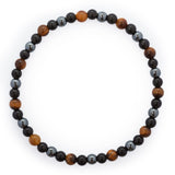 Attraction Zen Armband Dreifacher Schutz - Tigerauge, schwarzer Obsidian, Hämatit | ALLE STEINE IN UNSEREN ARMBÄNDERN SIND NATÜRLICH