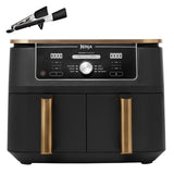 Ninja Foodi MAX Dual Zone Heißluftfritteuse [AF400EUCP] Amazon Exclusive, ‎2470 Watt , 9,5 L, 2 Heißluft-Frittierfächer, 6 Funktionen, 27 x 41.5 x 32.5 cm, Kupfer/Schwarz