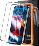 TORRAS For 17 Pro Max Tempered Glass [Full Screen] Top Shatterproof Film for 17 Pro Max Screen Protector 9H+ Protective Glass [Car Installation] Anti-Fingerprint, Pack of 2