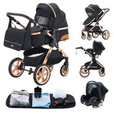 3 in 1 Baby Stroller Easy Folding Multifunctional Stroller Travel Portable Baby Carriage Safety Seat EU Standard Free Shipping