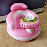Baby Inflatable Sofa Children Puff Portable Bath Chairs PVC Multifunctional Seat Practice Sitting Bath Stool
