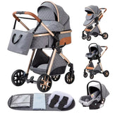 3 in 1 Baby Stroller Easy Folding Multifunctional Stroller Travel Portable Baby Carriage Safety Seat EU Standard Free Shipping