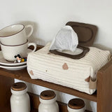 Ins Car Tissue Box Hanging Cartoon Embroidery Bear Car Seat Back Tissue Hanging Bags Baby Stroller Wet Tissue Diaper Storage