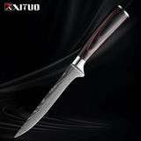 Kitchen Knife Set 1-9Pcs,7Cr17Mov Stainless Steel Sharp Chef Knife Santoku Knife Fruit Knife Ergonomic Pakkawood Handle