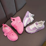 2024 New Versatile Soft Breatheable Hook & Loop White Boys and Girls Children Sneakers Cute Korean Style Uniform School Shoes