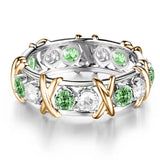 Fashion Cubic Zirconia Delicate Women Weight Loss Ring Couple Health Care Jewelry Cross Geometric CZ Dancing Party Wedding Rings