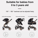 Baby Stroller 3 in 1 Easy Folding Multifunctional Stroller Travel Portable Baby Carriage Safety Seat EU Standard Free Shipping