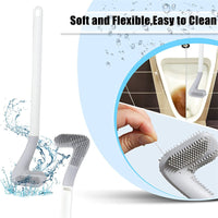 1pc Long Handled Toilet Brush, Golf Shape Toilet Brush, Wall Hanging Deep Cleaning Brush With Non-Slip, Plastic Handle Silicone Bristles For Bathroom Toilet Clean Toilet Corner Easily