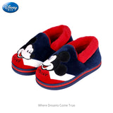 Mickey Mouse Cotton Shoes Flats Baby Boys Girls Plush Winter Flats Shoes Child Girls Slip on Kids Warm Shoes Casual Flats