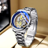 Gold Skeleton Waterproof Leather Custom Watch Men Luxury Orologio Uomo Relojes De Cuarzo Para Hombre