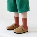 5Pairs/Lot Solid Kids Socks Casual Baby Girls Boys Soft Breathable Cotton Stripe Autumn Toddler Knitted Children Socks for 1-8Y