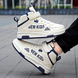 Winter Warm Kids Sneakers Boys Girls Skateboard Shoes Plush High Top Fashion Children Sports Tennis Walking Casual Warm Shoes