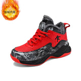 Winter Children'S Plush Basketball Shoes Outdoor Warm Casual Sneaker Boys Fashion Trendy Shoes Youth anti Slip Running Shoes