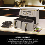 Ninja Foodi MAX Dual Zone Heißluftfritteuse [AF400EUCP] Amazon Exclusive, ‎2470 Watt , 9,5 L, 2 Heißluft-Frittierfächer, 6 Funktionen, 27 x 41.5 x 32.5 cm, Kupfer/Schwarz