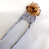 Newborn Baby Hat for Boys Girls with Letter Princess Prince Ear Warmmer Earflap Rope Winter Cotton Beanie Pom Pom Bobble Hat