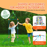 VEVOR Fort Bausatz Kinder, 180-teiliges STEM-Bauspielzeug, pädagogisches Geschenk für 4 bis 8+ Jahre alte Kinder, Spielzelt-Bauset, Konstruktionsspielzeug mit 120 Stäben und 60 Bällen