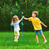 VEVOR Fort Bausatz Kinder, 180-teiliges STEM-Bauspielzeug, pädagogisches Geschenk für 4 bis 8+ Jahre alte Kinder, Spielzelt-Bauset, Konstruktionsspielzeug mit 120 Stäben und 60 Bällen