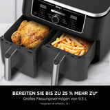 Ninja Foodi MAX Dual Zone Heißluftfritteuse [AF400EUCP] Amazon Exclusive, ‎2470 Watt , 9,5 L, 2 Heißluft-Frittierfächer, 6 Funktionen, 27 x 41.5 x 32.5 cm, Kupfer/Schwarz