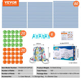 VEVOR Fort Bausatz Kinder, 180-teiliges STEM-Bauspielzeug, pädagogisches Geschenk für 4 bis 8+ Jahre alte Kinder, Spielzelt-Bauset, Konstruktionsspielzeug mit 120 Stäben und 60 Bällen