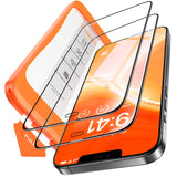 TORRAS For 17 Pro Max Tempered Glass [Full Screen] Top Shatterproof Film for 17 Pro Max Screen Protector 9H+ Protective Glass [Car Installation] Anti-Fingerprint, Pack of 2