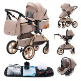 3 in 1 Baby Stroller Easy Folding Multifunctional Stroller Travel Portable Baby Carriage Safety Seat EU Standard Free Shipping